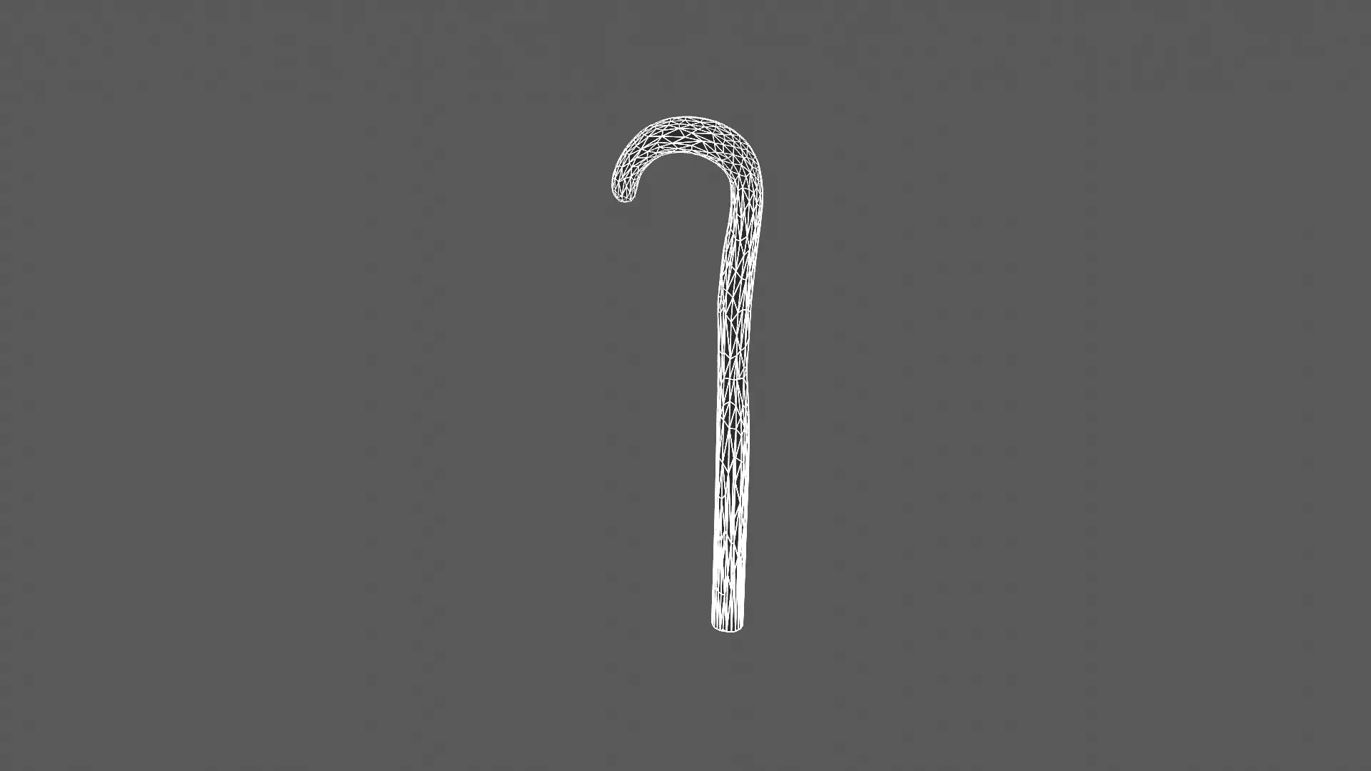 Elegant Wooden Cane 3D Model 3D model_6