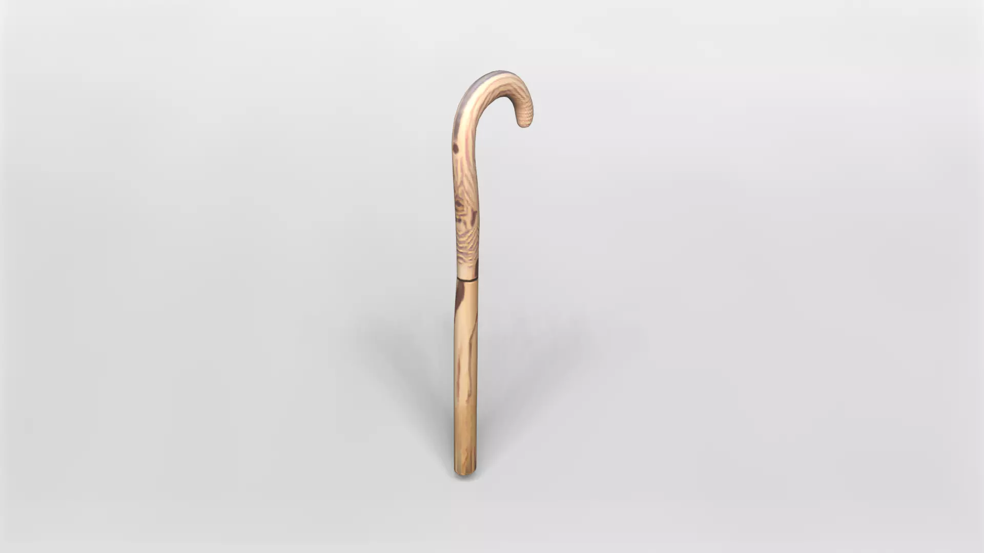 Elegant Wooden Cane 3D Model 3D model_3