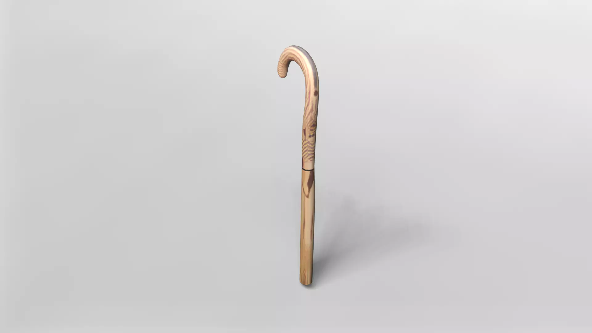 Elegant Wooden Cane 3D Model 3D model_2