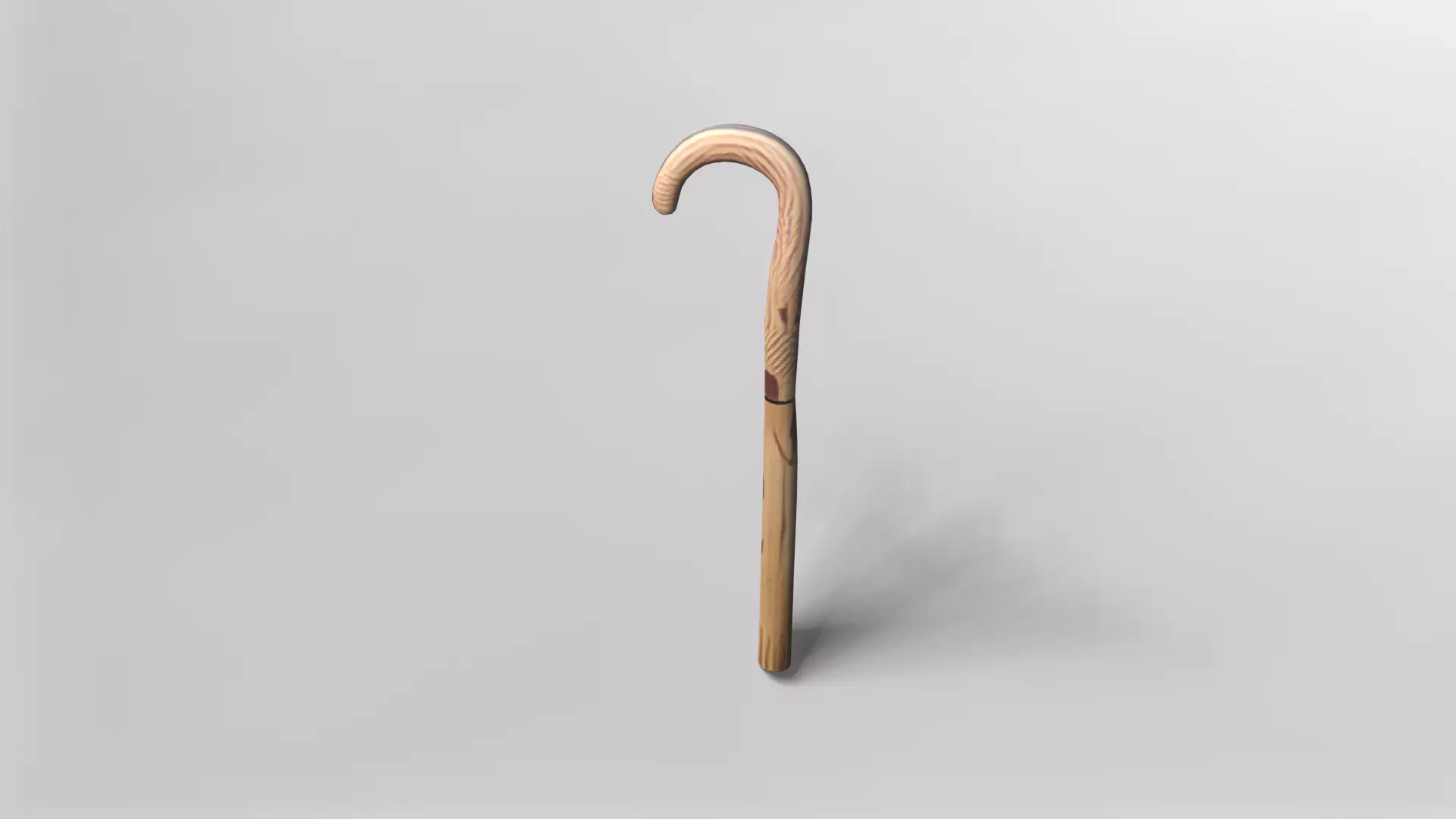 Elegant Wooden Cane 3D Model 3D model_1