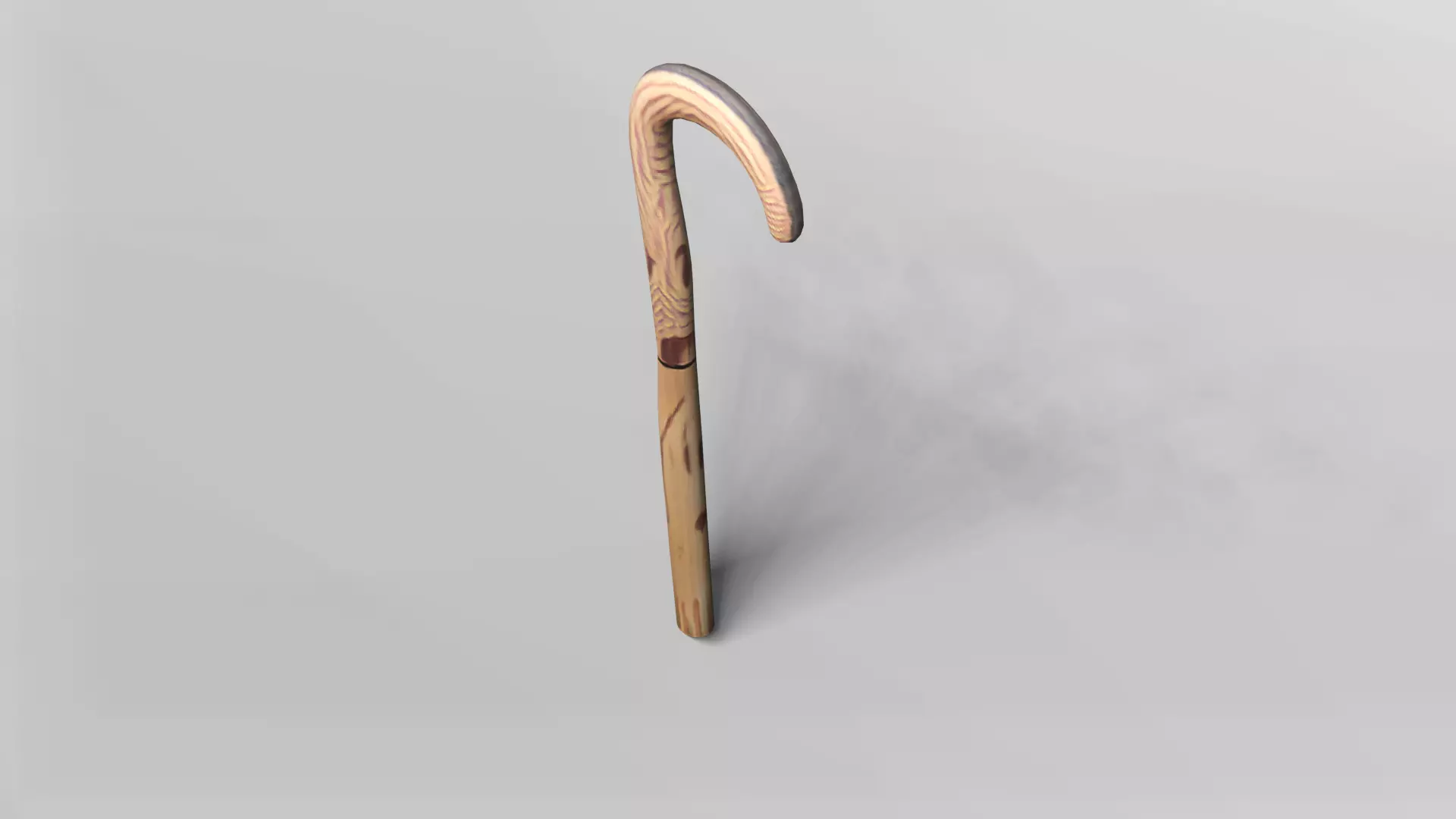 Elegant Wooden Cane 3D Model 3D model_4