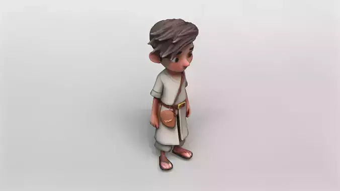 Stylized Young Boy Character 3D Model