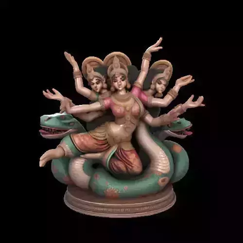 2090Indian Serpent Woman Dancer on Pedestal  magic