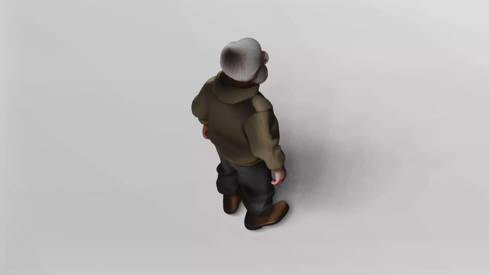 Stylized Elderly Man in Cozy Sweater 3D Model 3D model_4