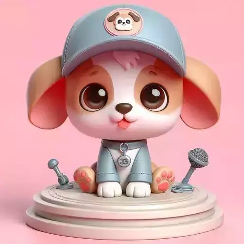 Cute Puppy Dog 3D Model  Ready for 3D Printing 3D print model