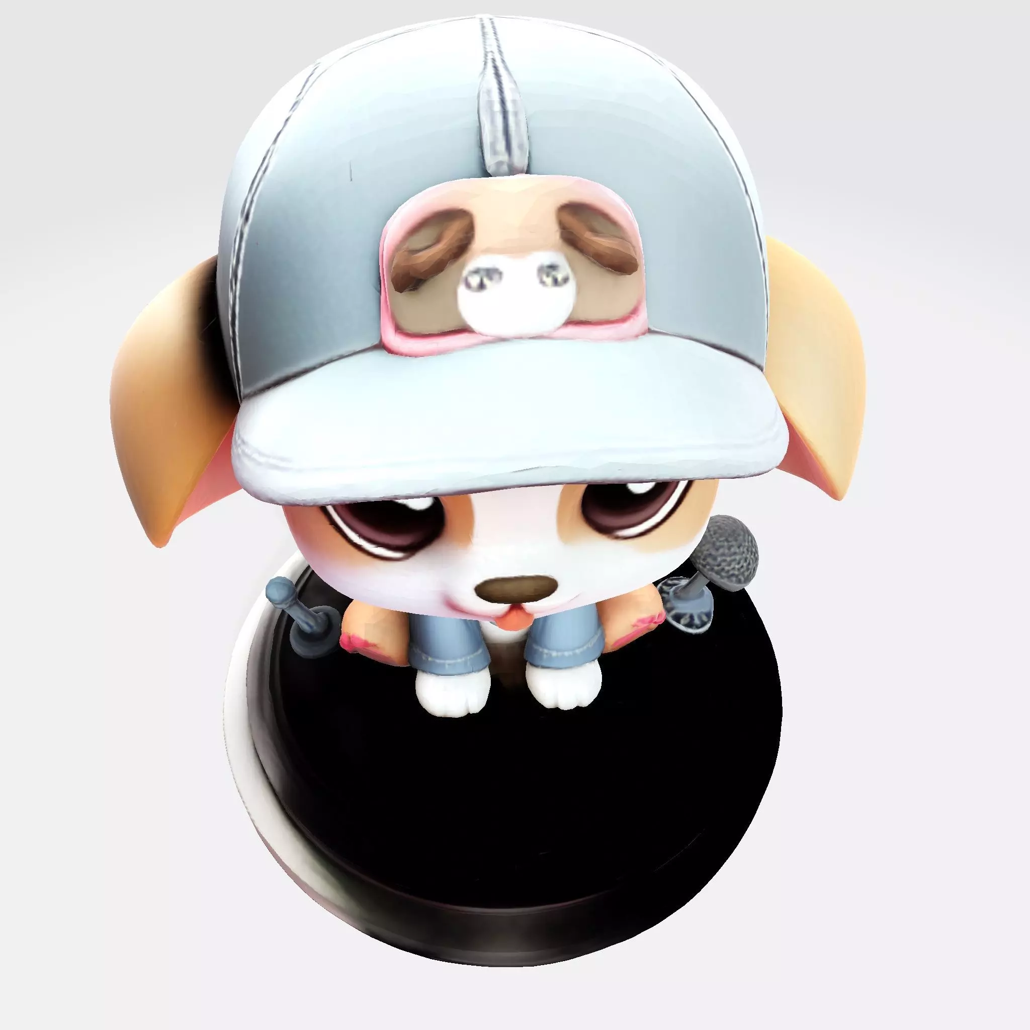 Cute Puppy Dog 3D Model Ready for 3D Printing 3D print model_3