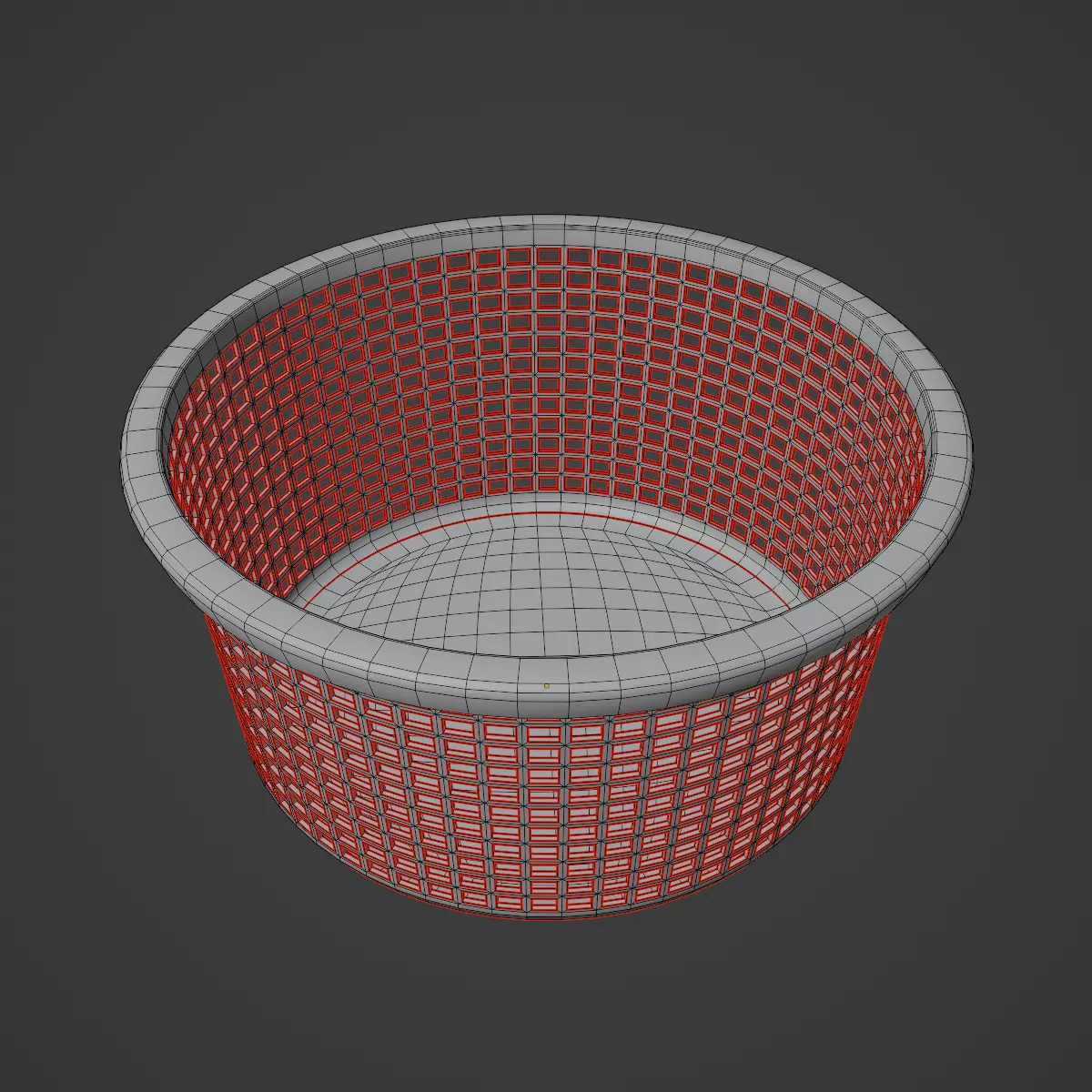 Laundry Plastic Basket Set Low-poly 3D model_26