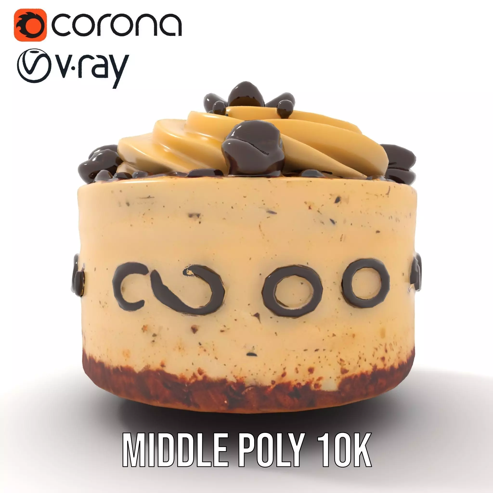 Vanilla Mocha Cake model pack Low-poly 3D model_12