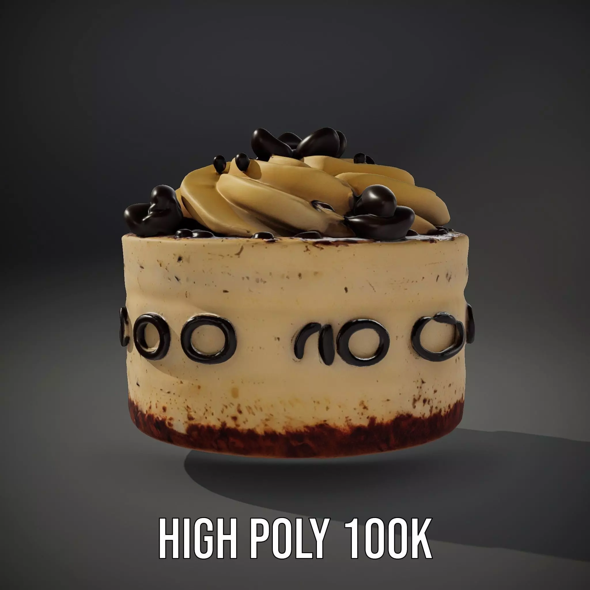 Vanilla Mocha Cake model pack Low-poly 3D model_11