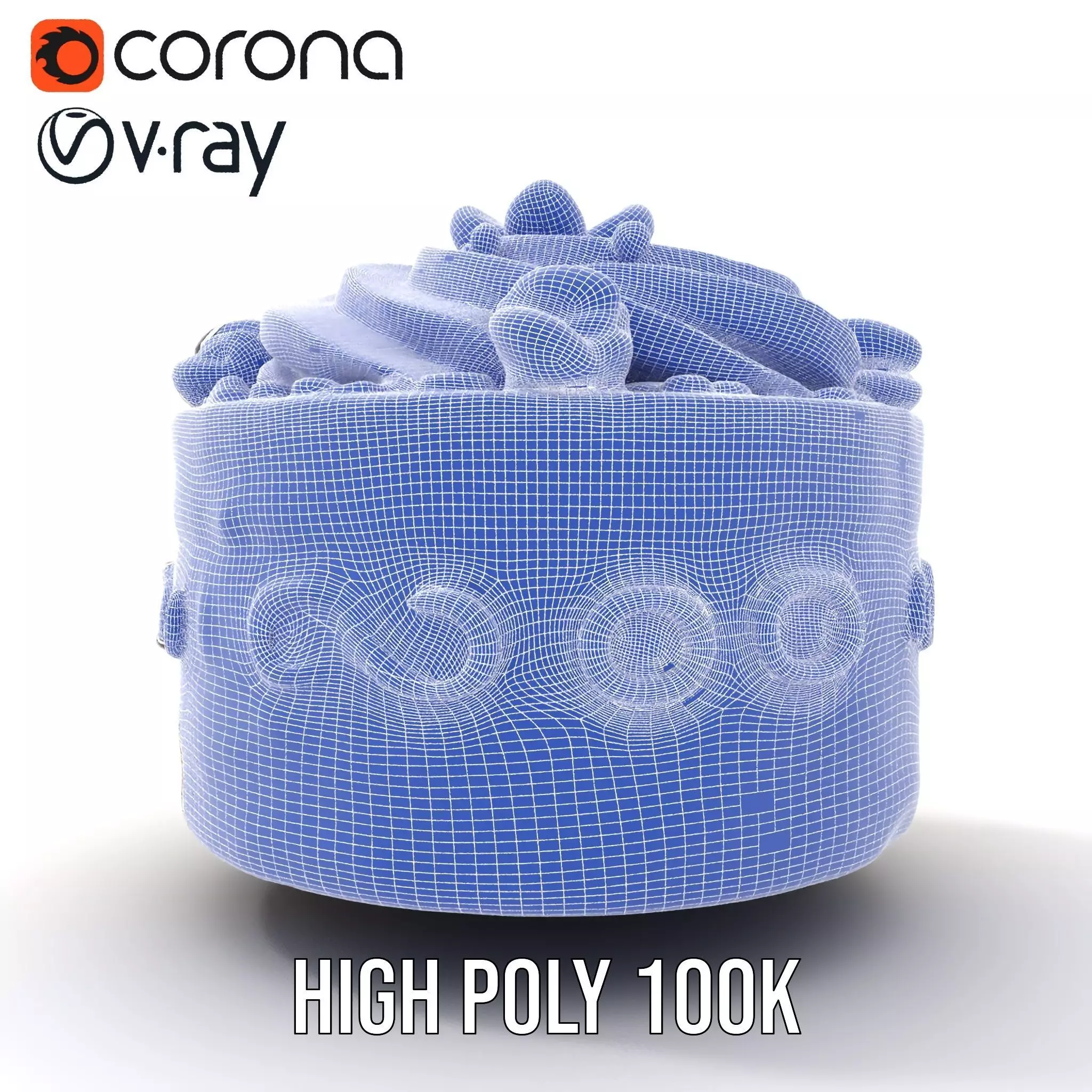 Vanilla Mocha Cake model pack Low-poly 3D model_33