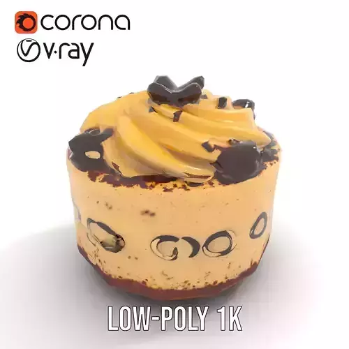 Vanilla Mocha Cake model pack Low-poly 3D model 7