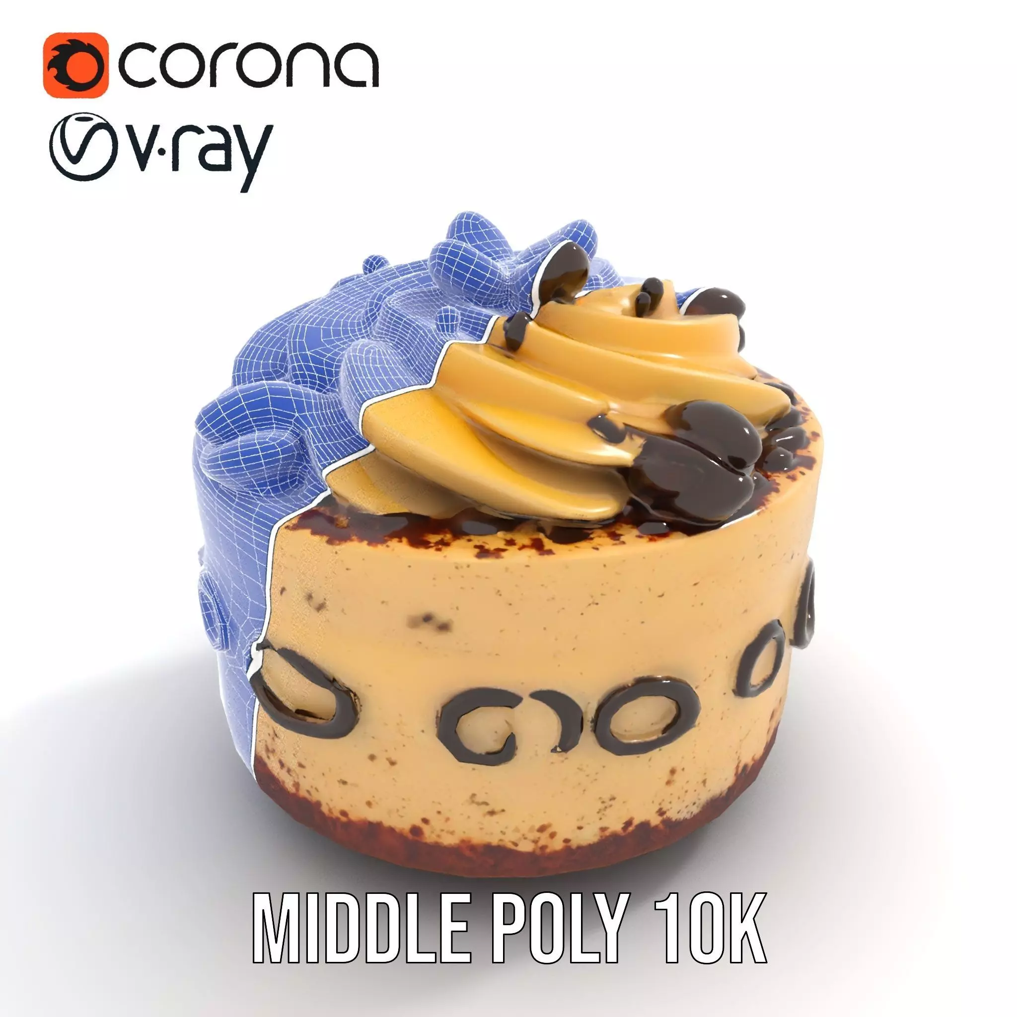 Vanilla Mocha Cake model pack Low-poly 3D model_25