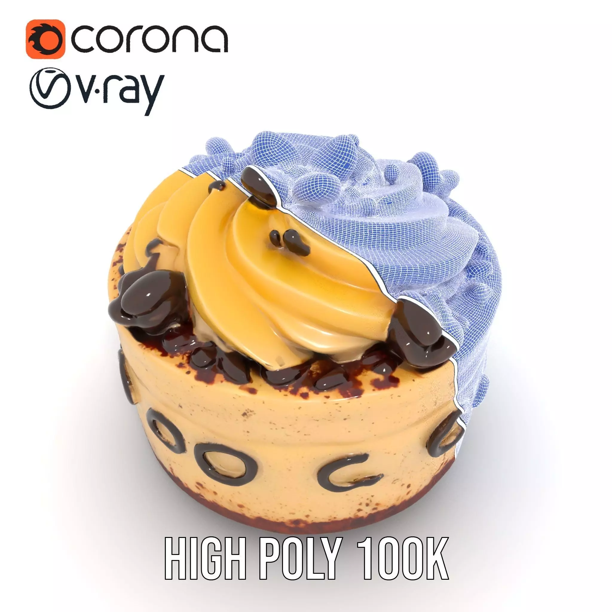 Vanilla Mocha Cake model pack Low-poly 3D model_27