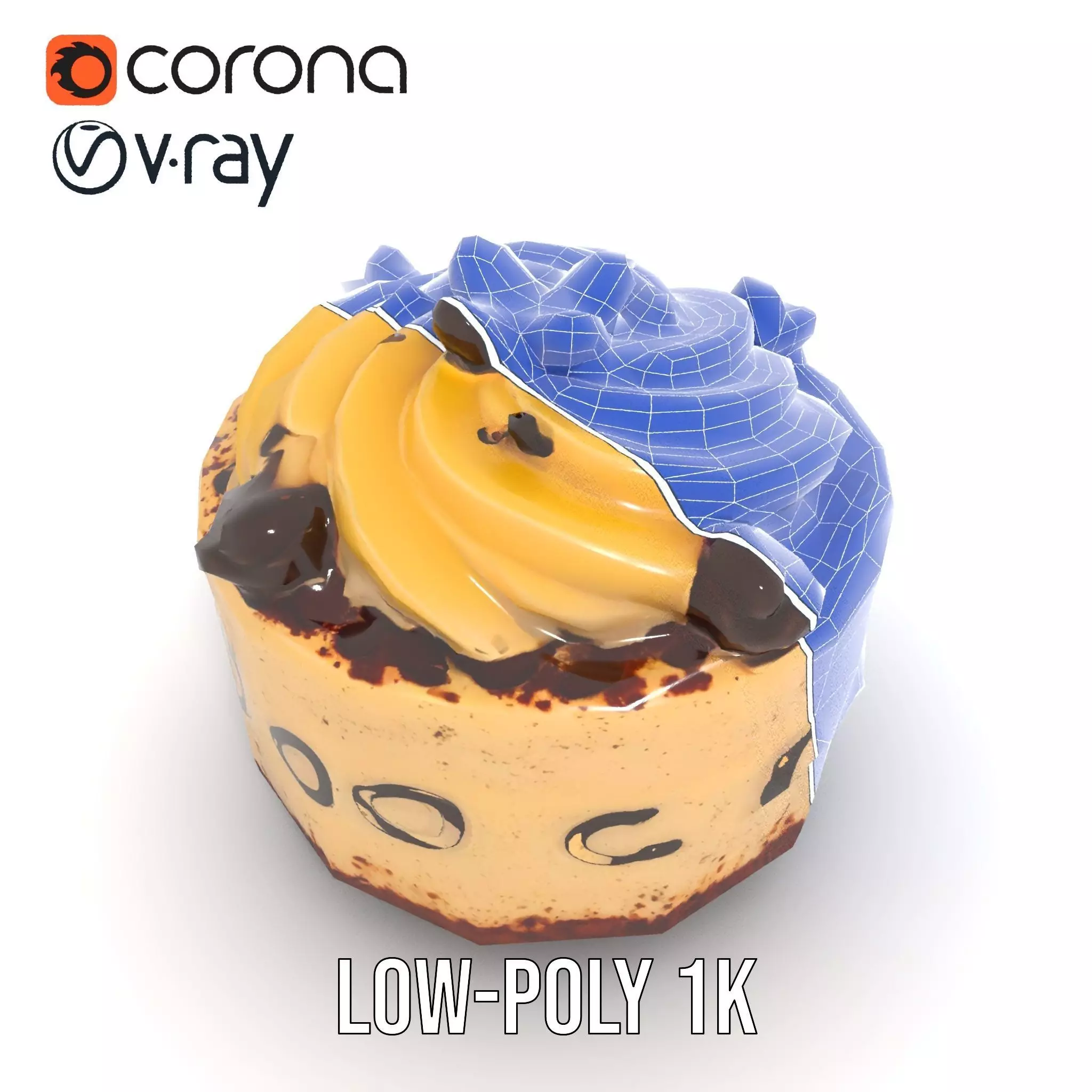 Vanilla Mocha Cake model pack Low-poly 3D model_32