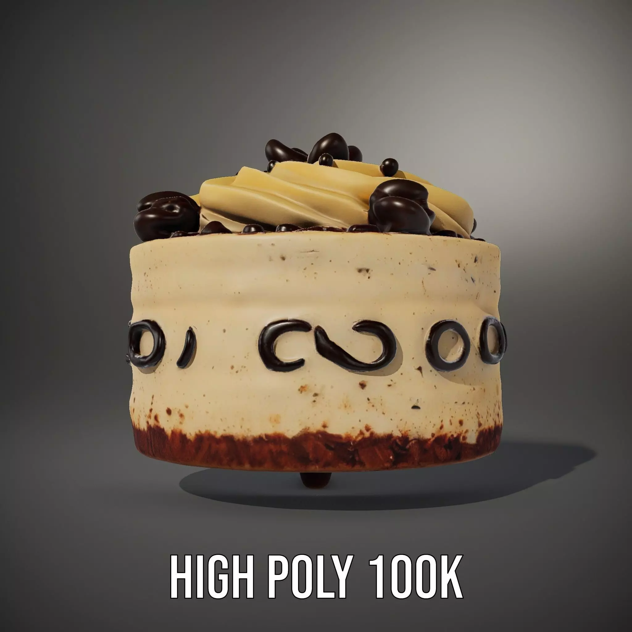Vanilla Mocha Cake model pack Low-poly 3D model_9