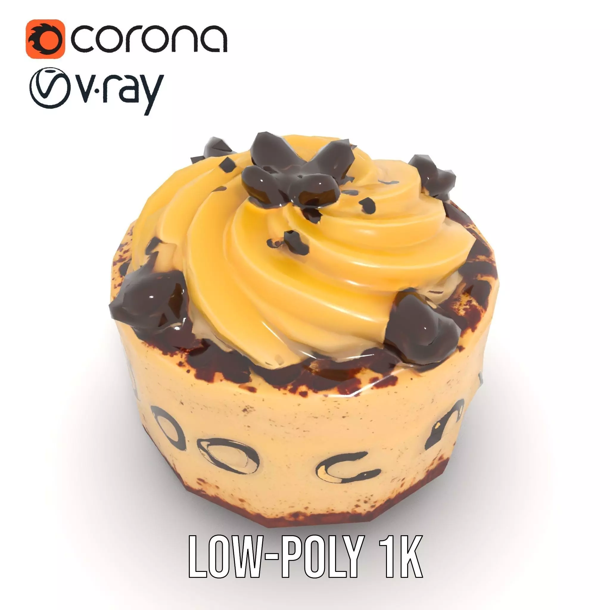 Vanilla Mocha Cake model pack Low-poly 3D model_23