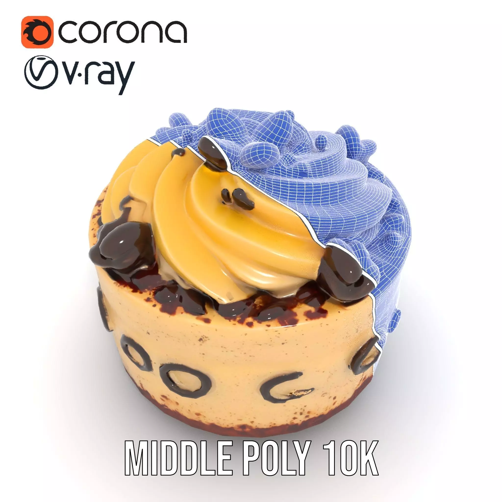 Vanilla Mocha Cake model pack Low-poly 3D model_31