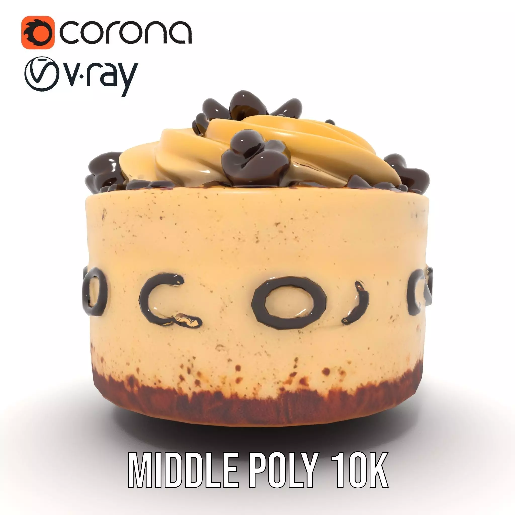 Vanilla Mocha Cake model pack Low-poly 3D model_19