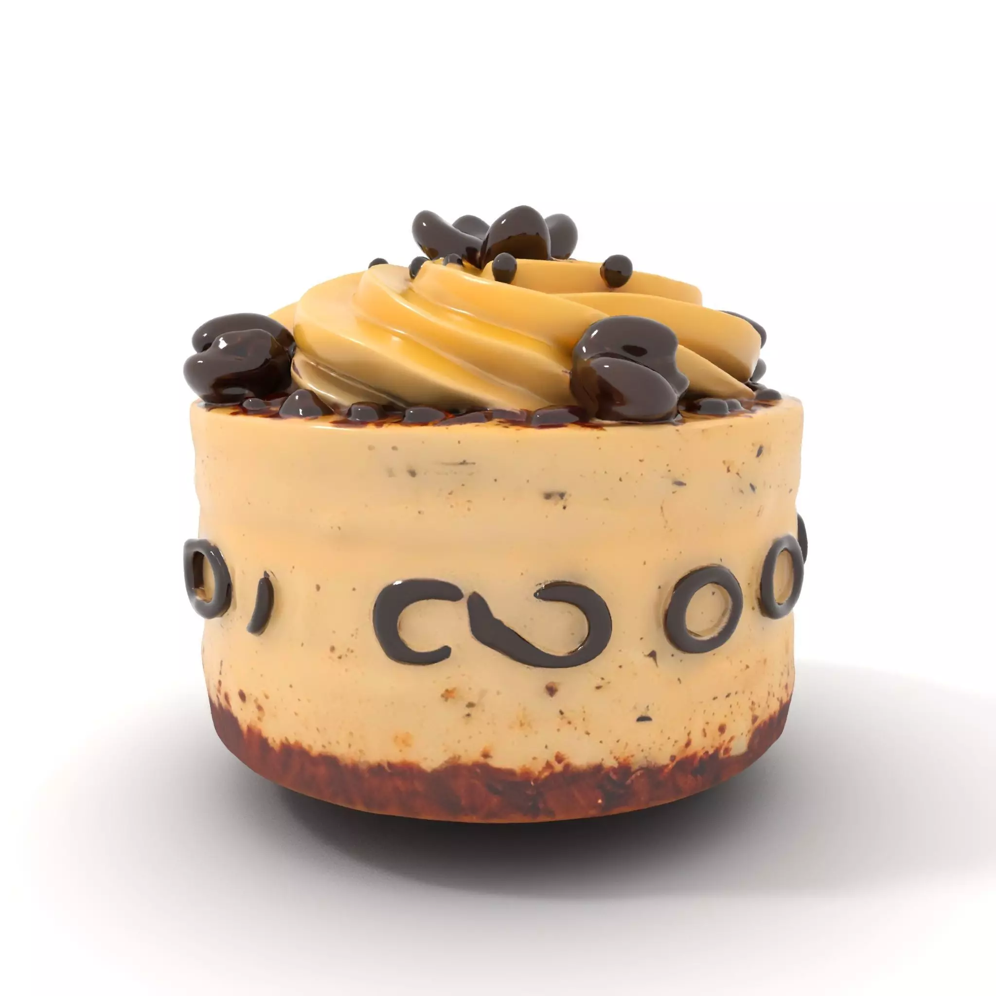 Vanilla Mocha Cake model pack Low-poly 3D model_0