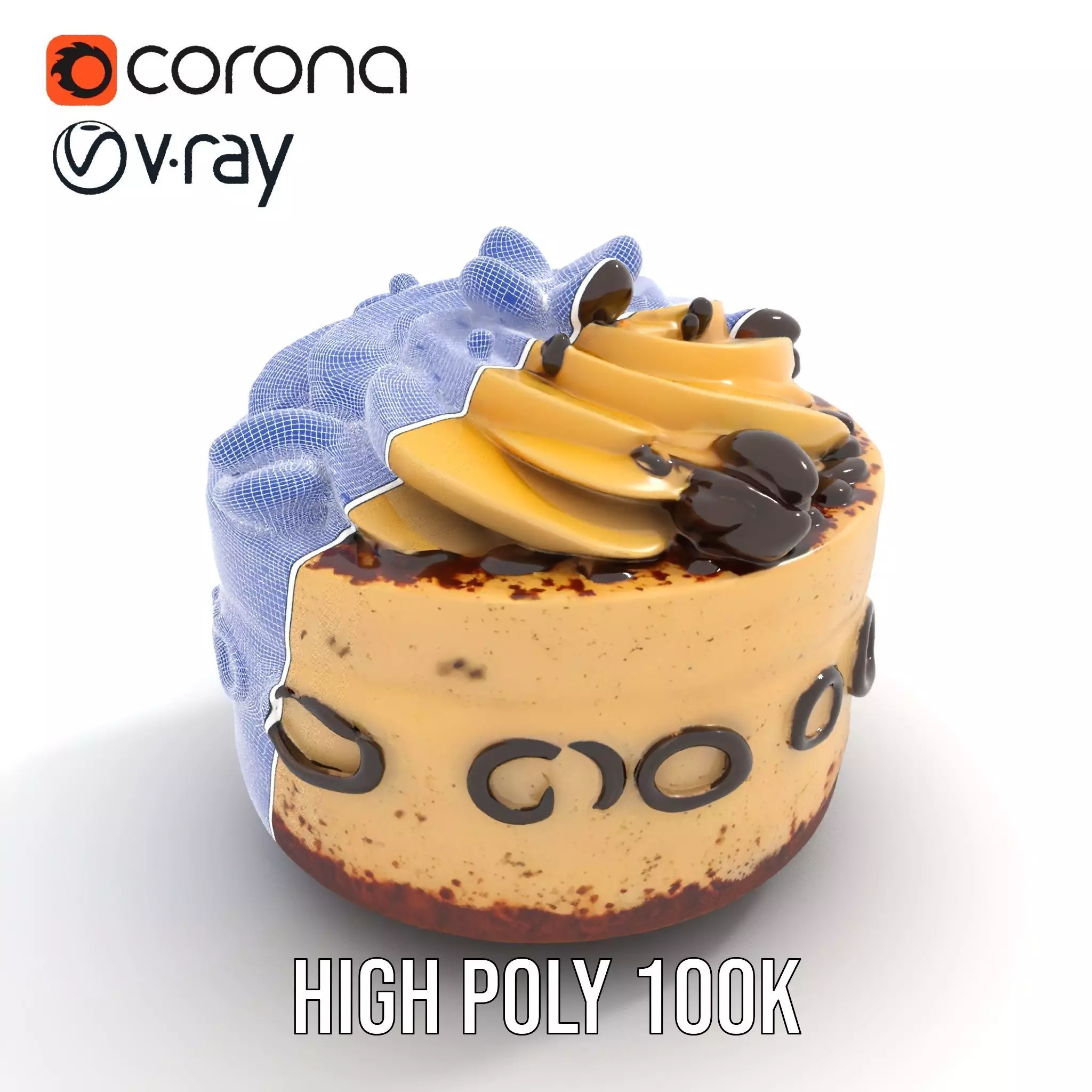 Vanilla Mocha Cake model pack Low-poly 3D model_34