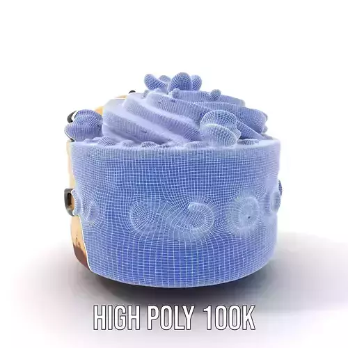 Vanilla Mocha Cake model pack Low-poly 3D model 4