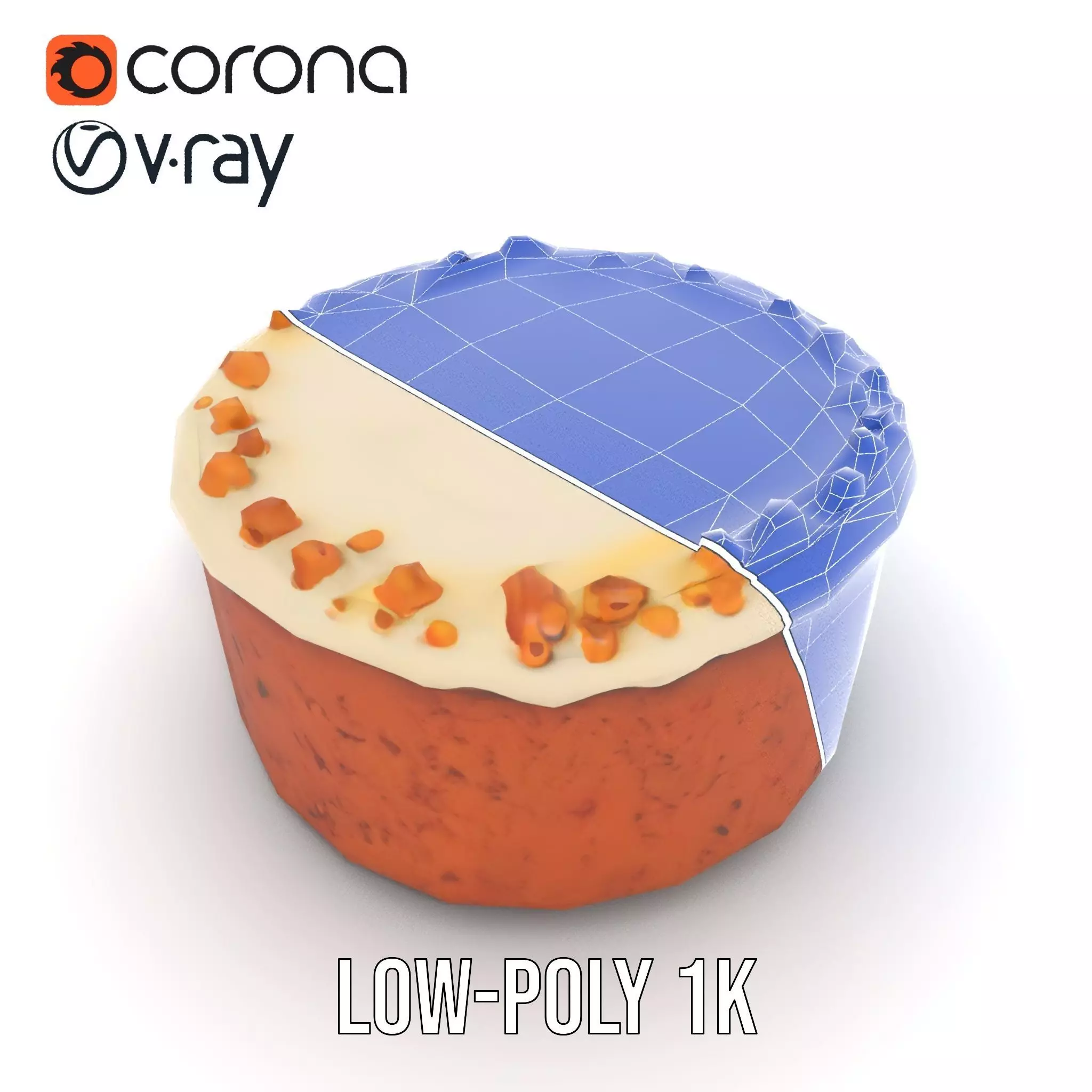 Delicious Carrot Cake model pack Low-poly 3D model_32