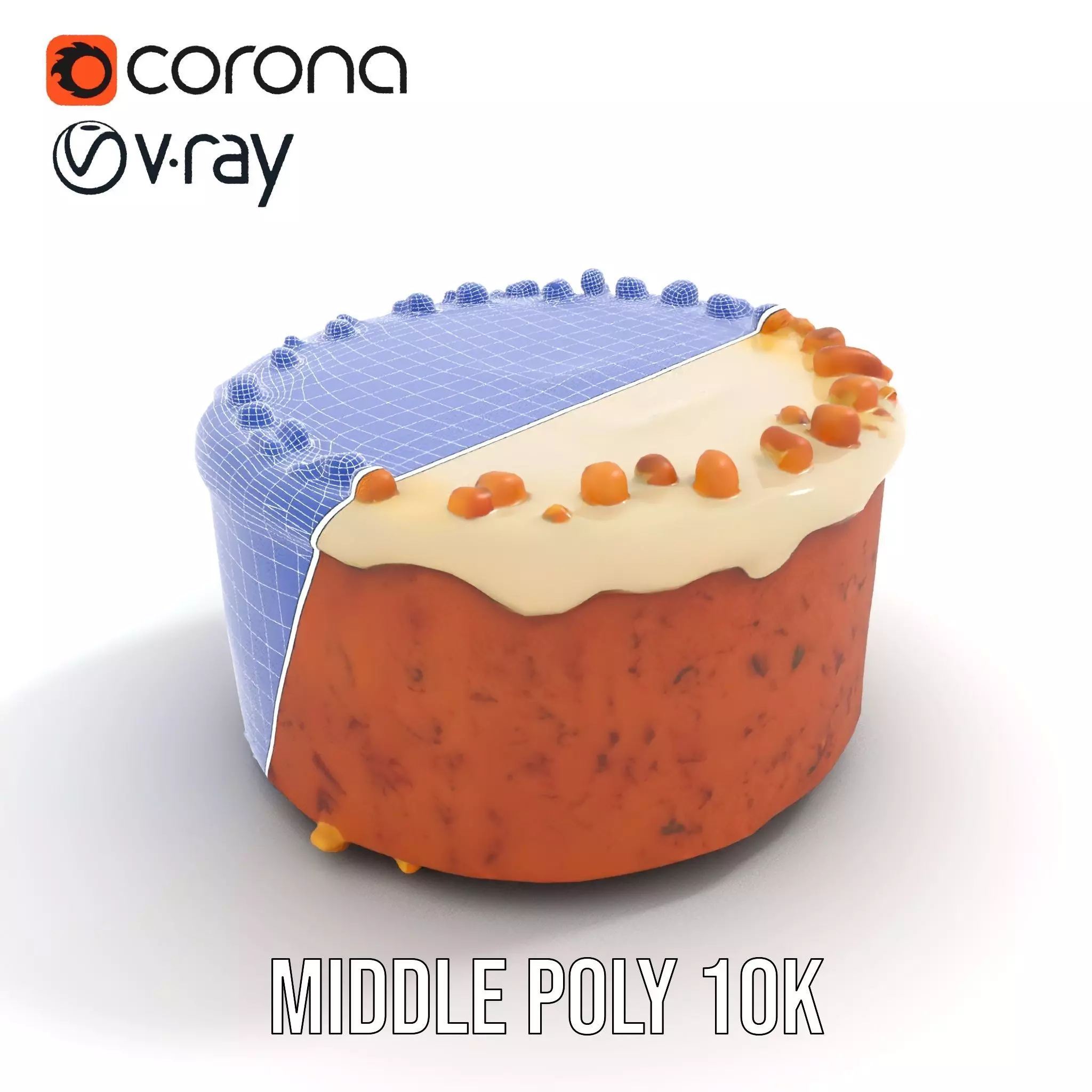 Delicious Carrot Cake model pack Low-poly 3D model_14