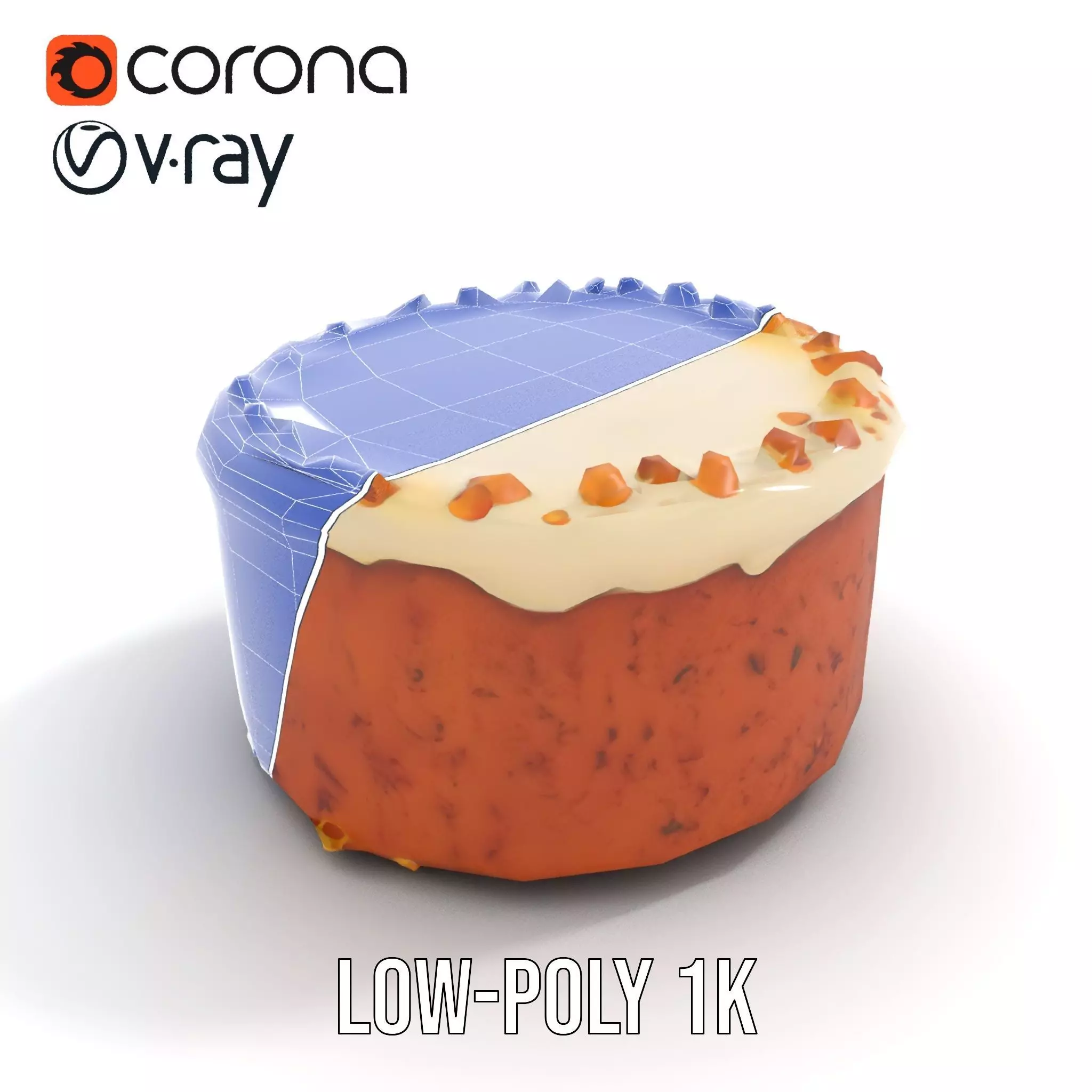 Delicious Carrot Cake model pack Low-poly 3D model_15