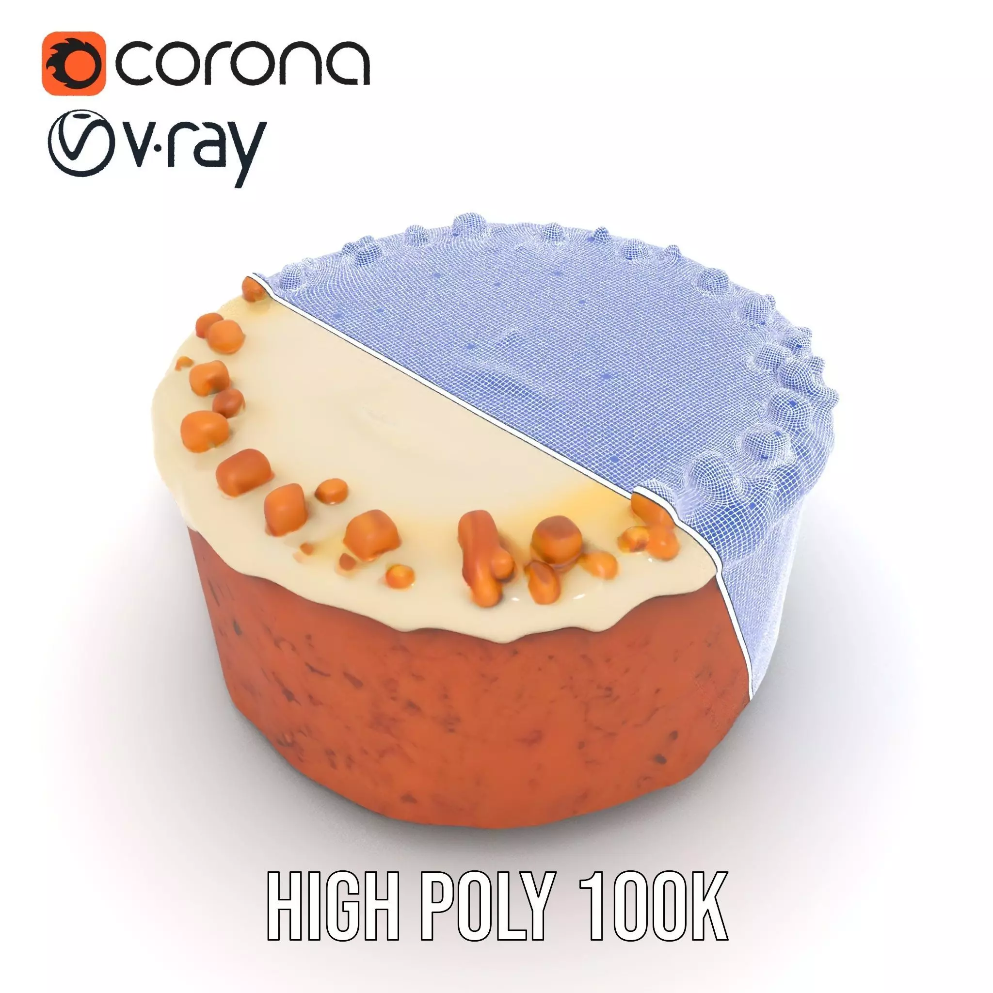Delicious Carrot Cake model pack Low-poly 3D model_35