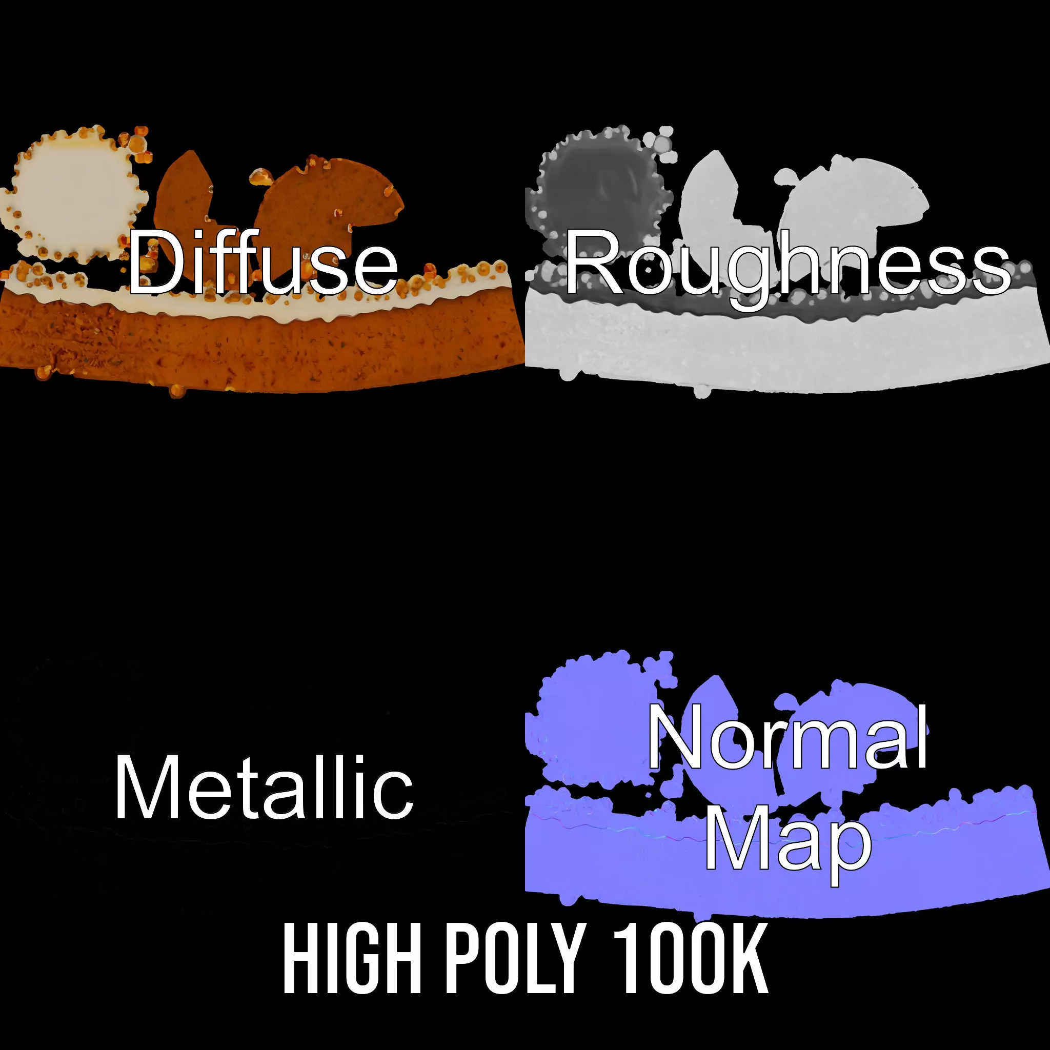 Delicious Carrot Cake model pack Low-poly 3D model_4