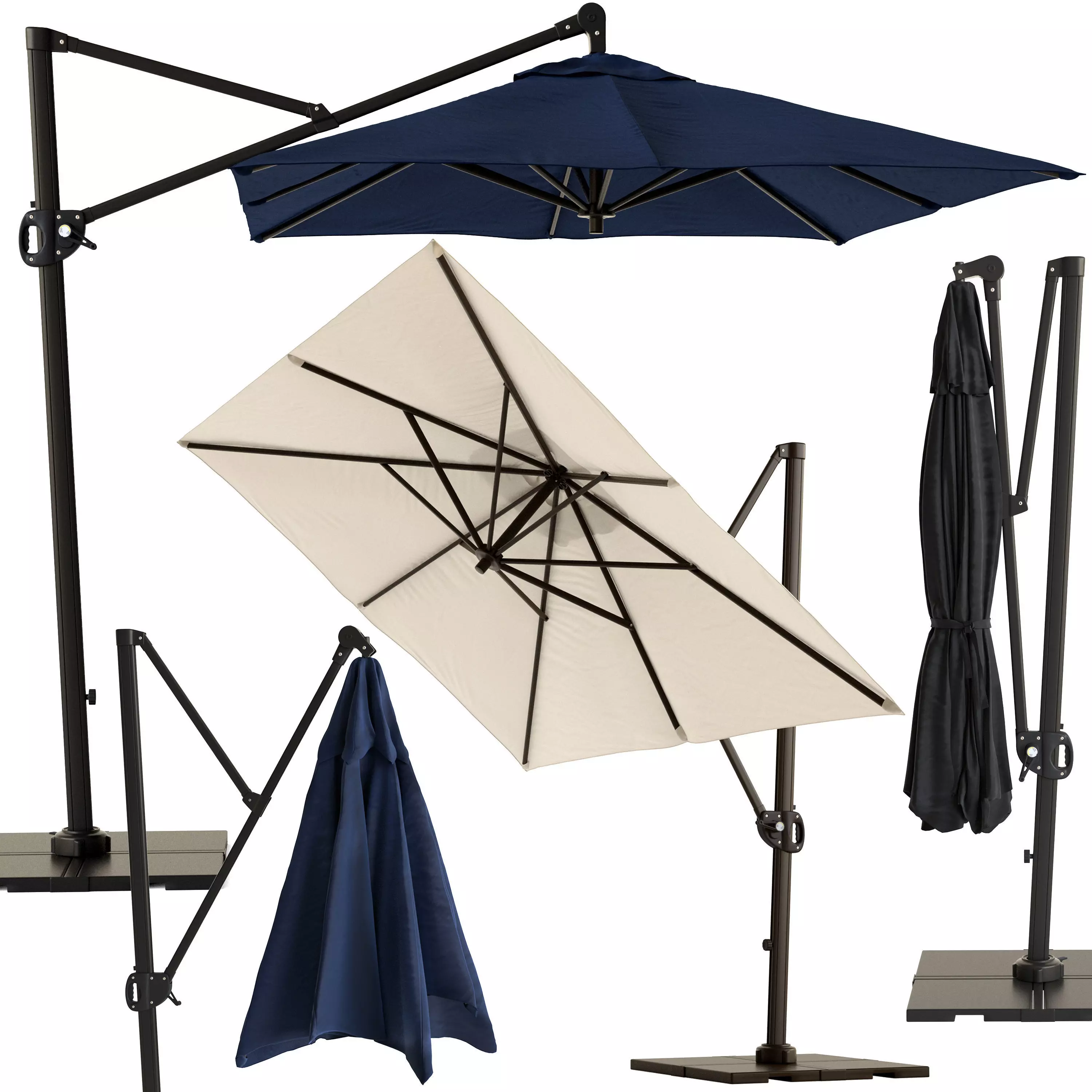 Rectangular Cantilever Patio Umbrella Pottery Barn 3D model