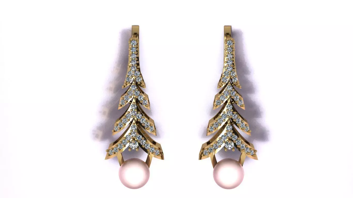 Pearl Earrings Jewelry model - Fallen Star for her 3D print model