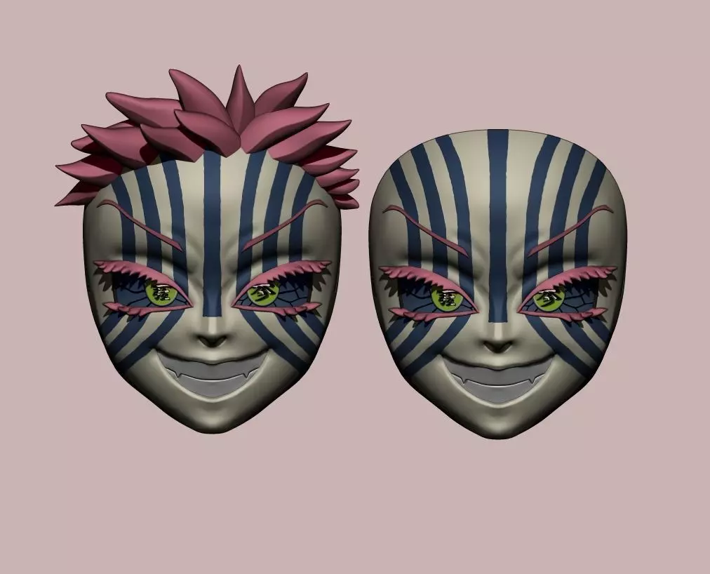 Kimetsu no yaiba akaza mask cosplay demon slayer 3D print model_2
