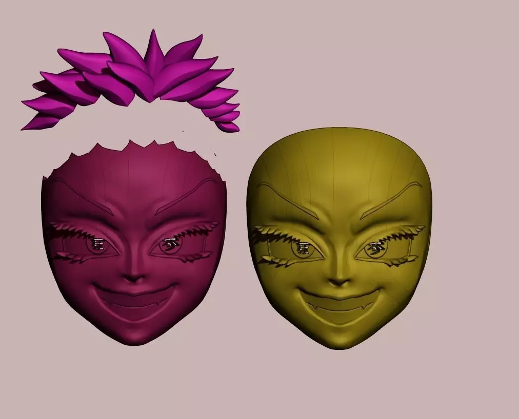 Kimetsu no yaiba akaza mask cosplay demon slayer 3D print model_7