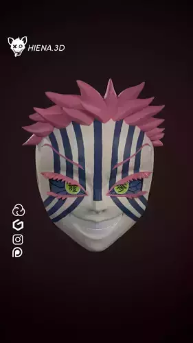 Kimetsu no yaiba akaza mask cosplay demon slayer 3D print model