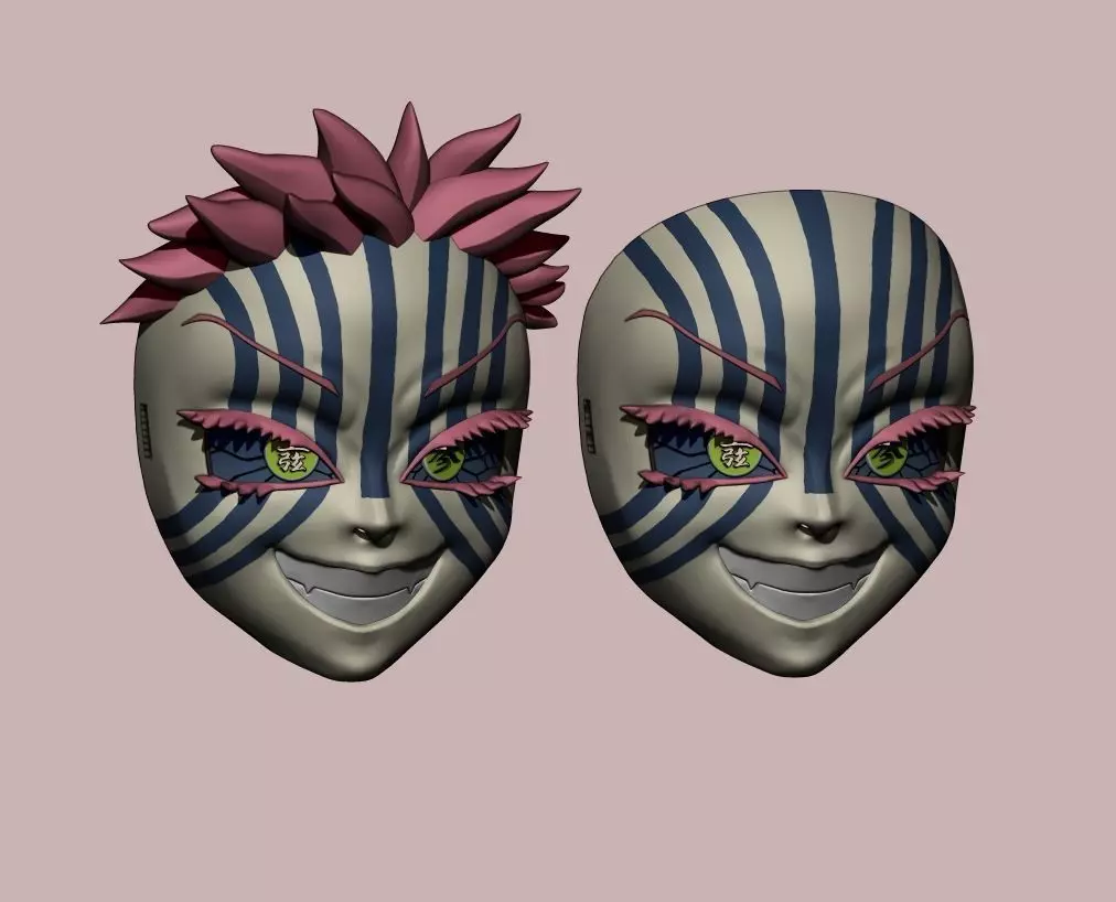 Kimetsu no yaiba akaza mask cosplay demon slayer 3D print model_1
