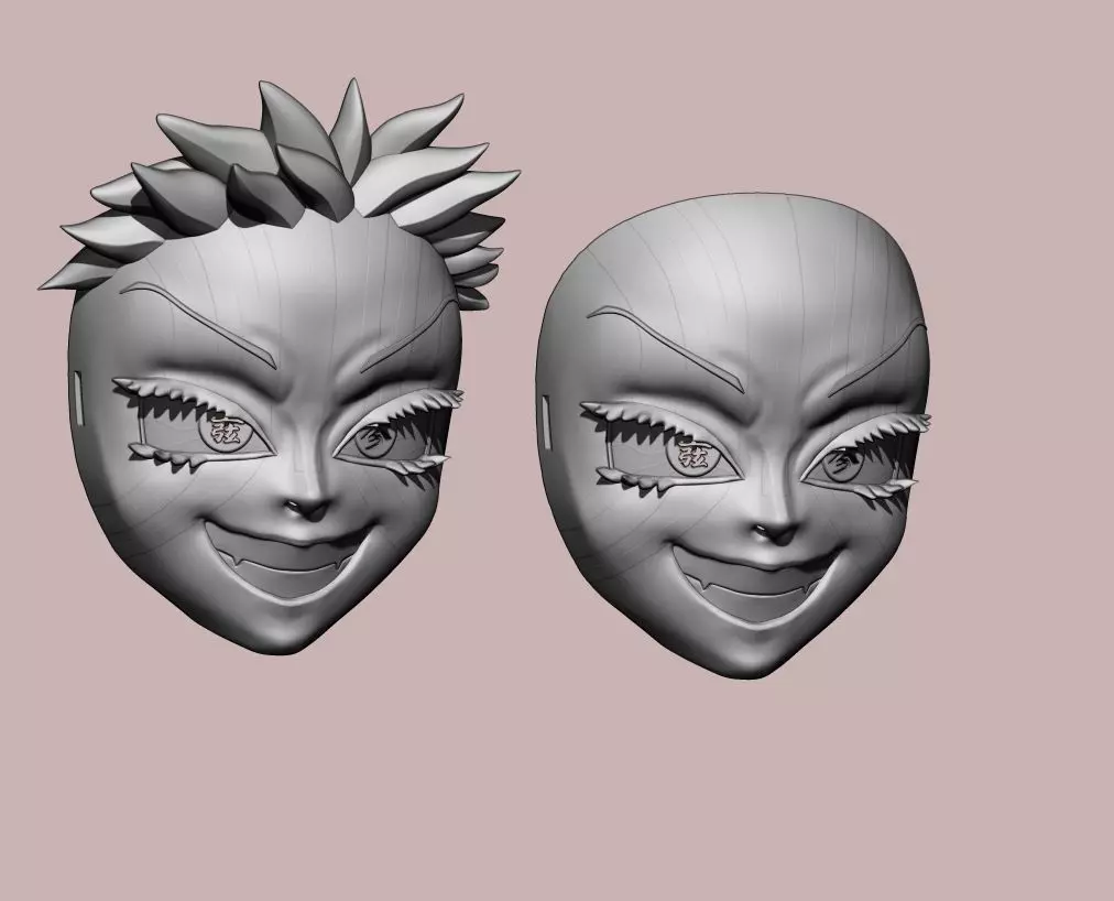 Kimetsu no yaiba akaza mask cosplay demon slayer 3D print model_5