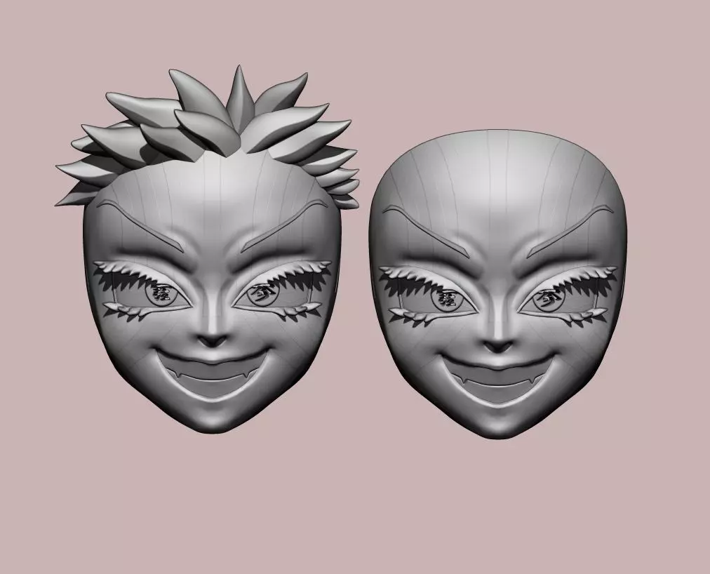 Kimetsu no yaiba akaza mask cosplay demon slayer 3D print model_3