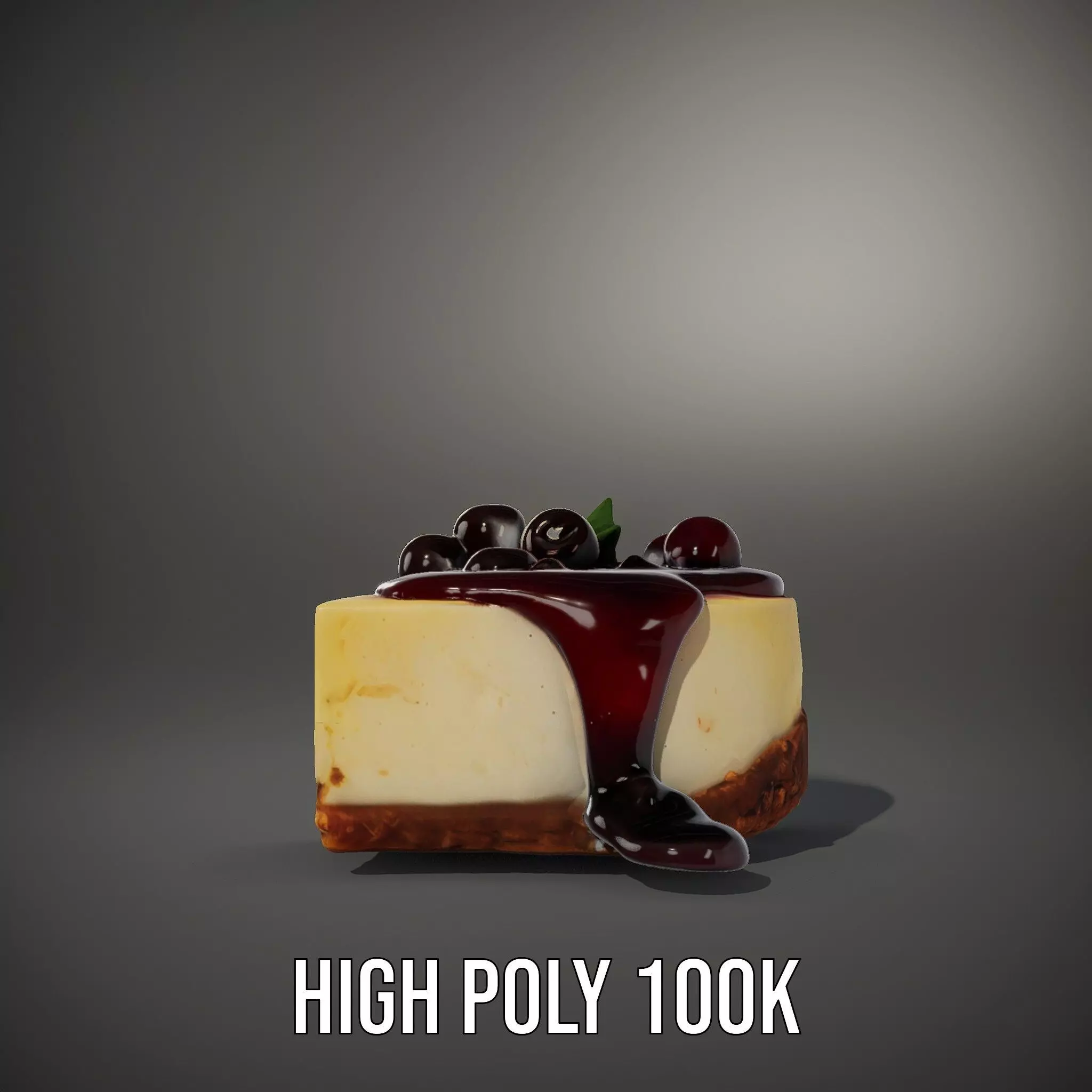 Cherry Cheesecake Dessert model pack Low-poly 3D model_11