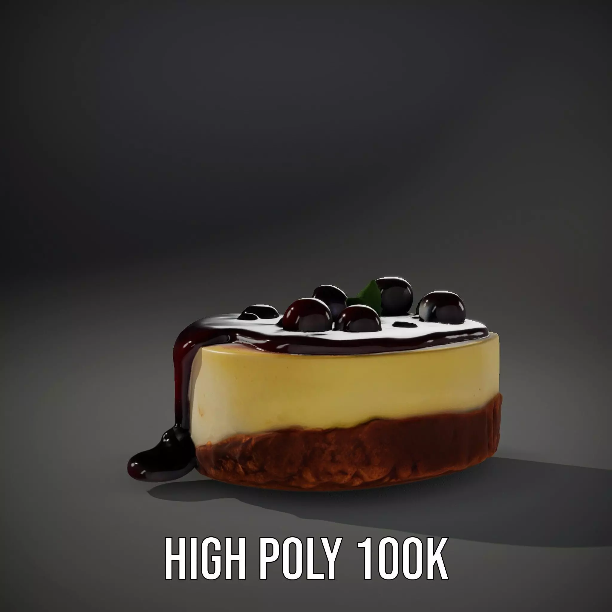 Cherry Cheesecake Dessert model pack Low-poly 3D model_9