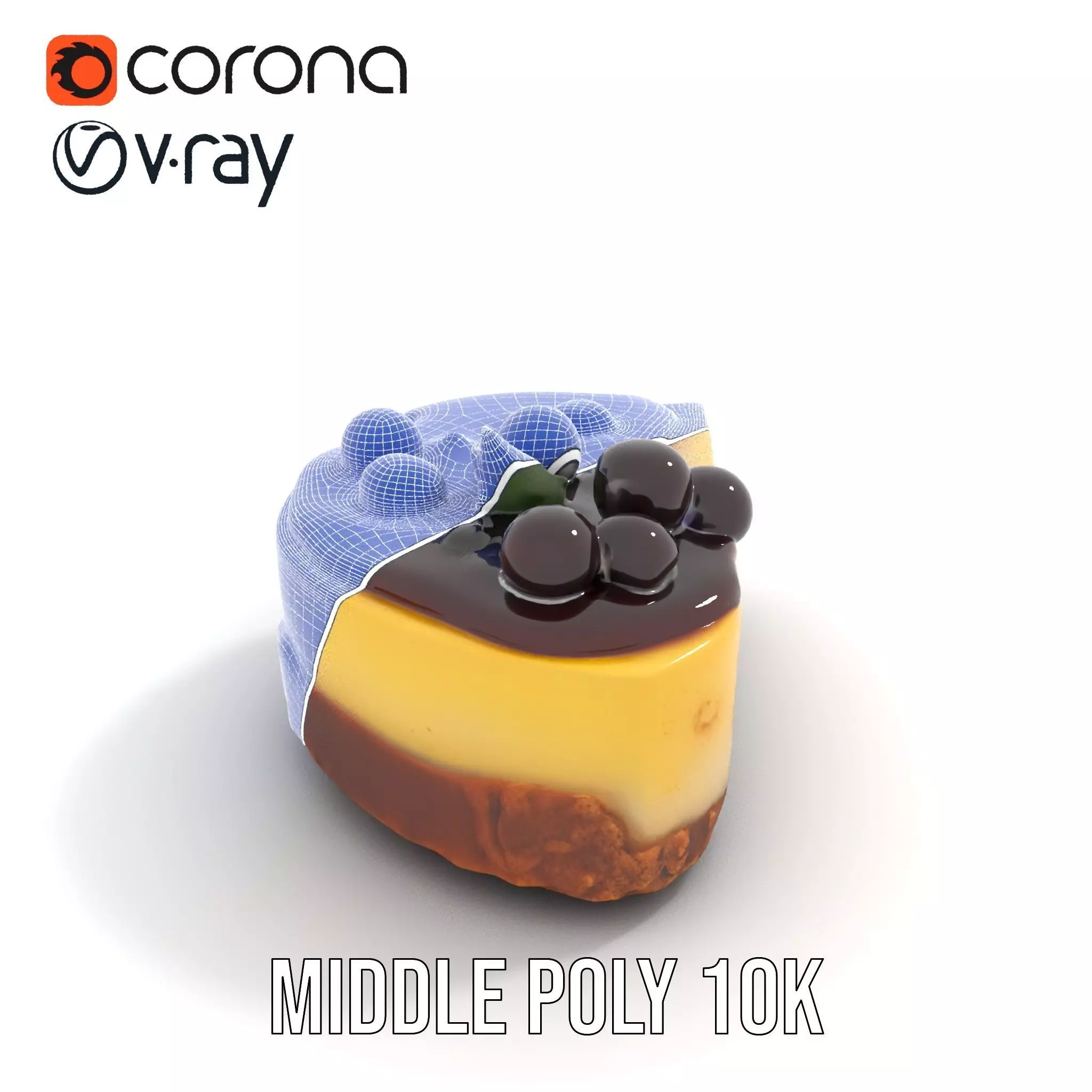 Cherry Cheesecake Dessert model pack Low-poly 3D model_6