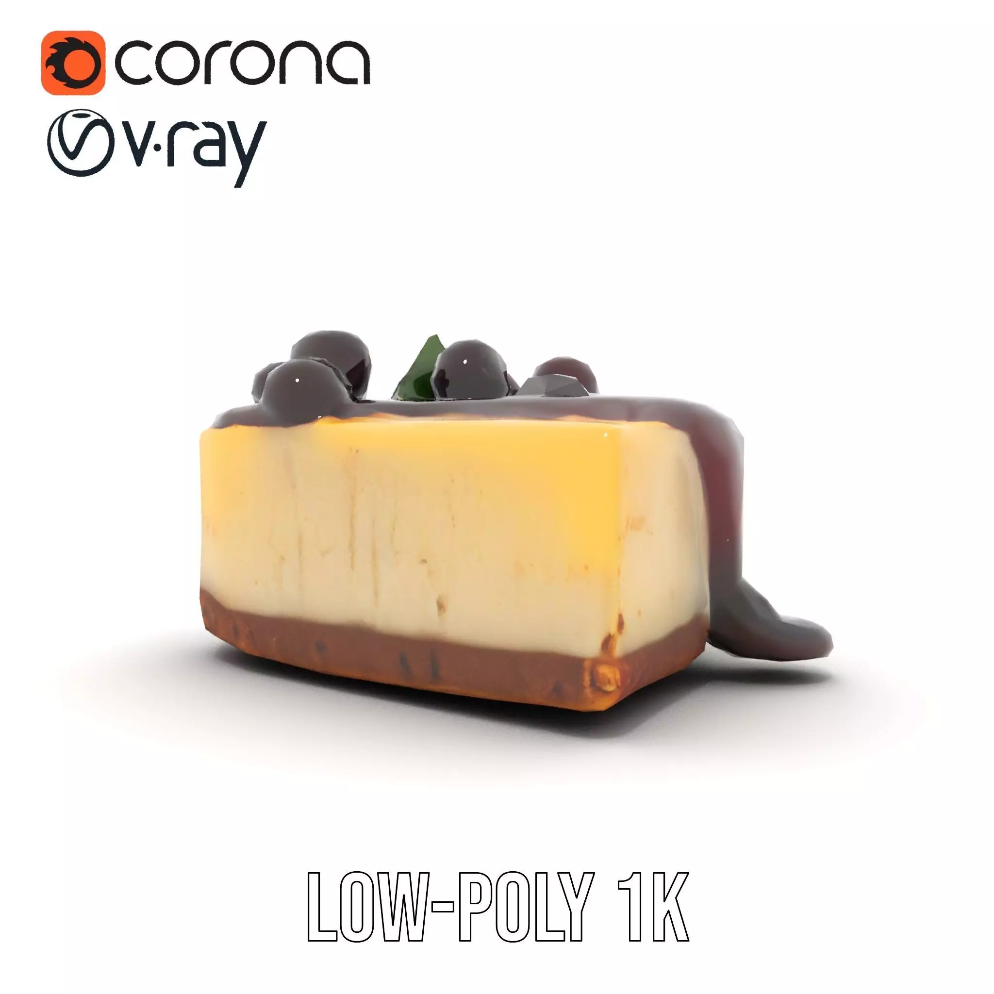Cherry Cheesecake Dessert model pack Low-poly 3D model_10