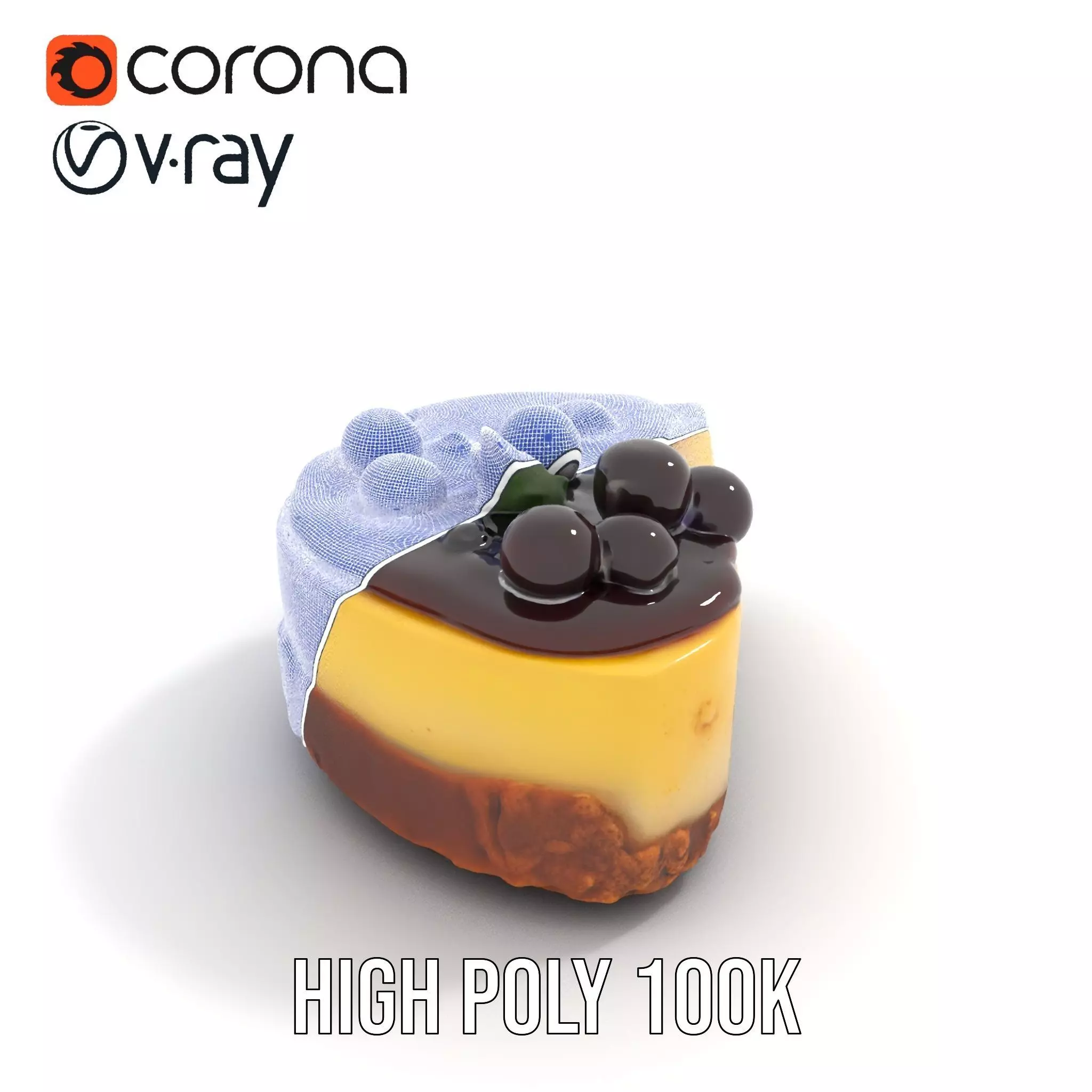 Cherry Cheesecake Dessert model pack Low-poly 3D model_35