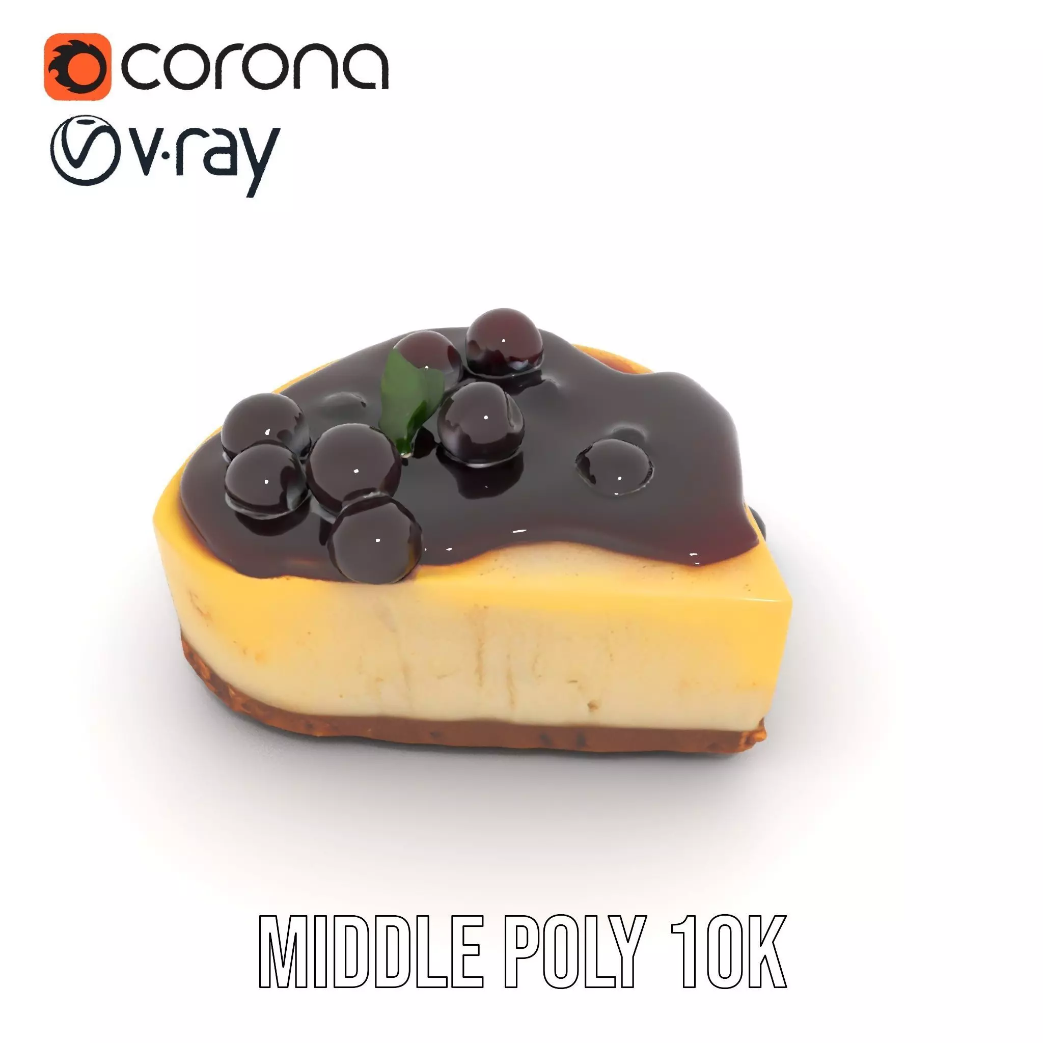 Cherry Cheesecake Dessert model pack Low-poly 3D model_22