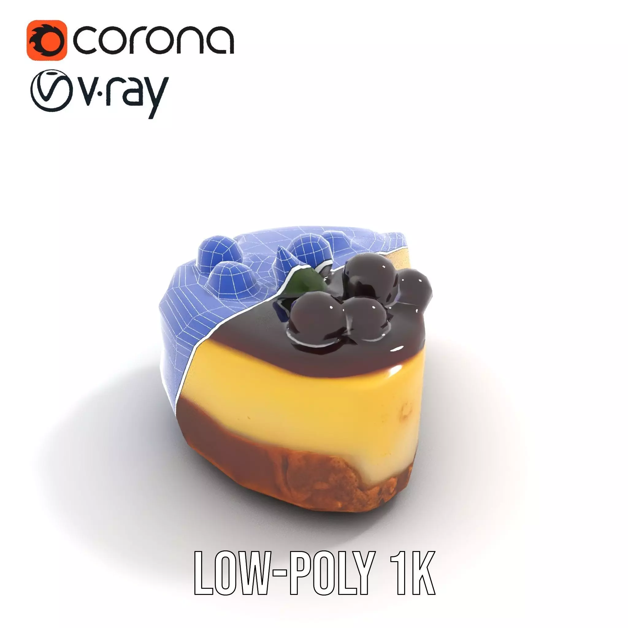 Cherry Cheesecake Dessert model pack Low-poly 3D model_23