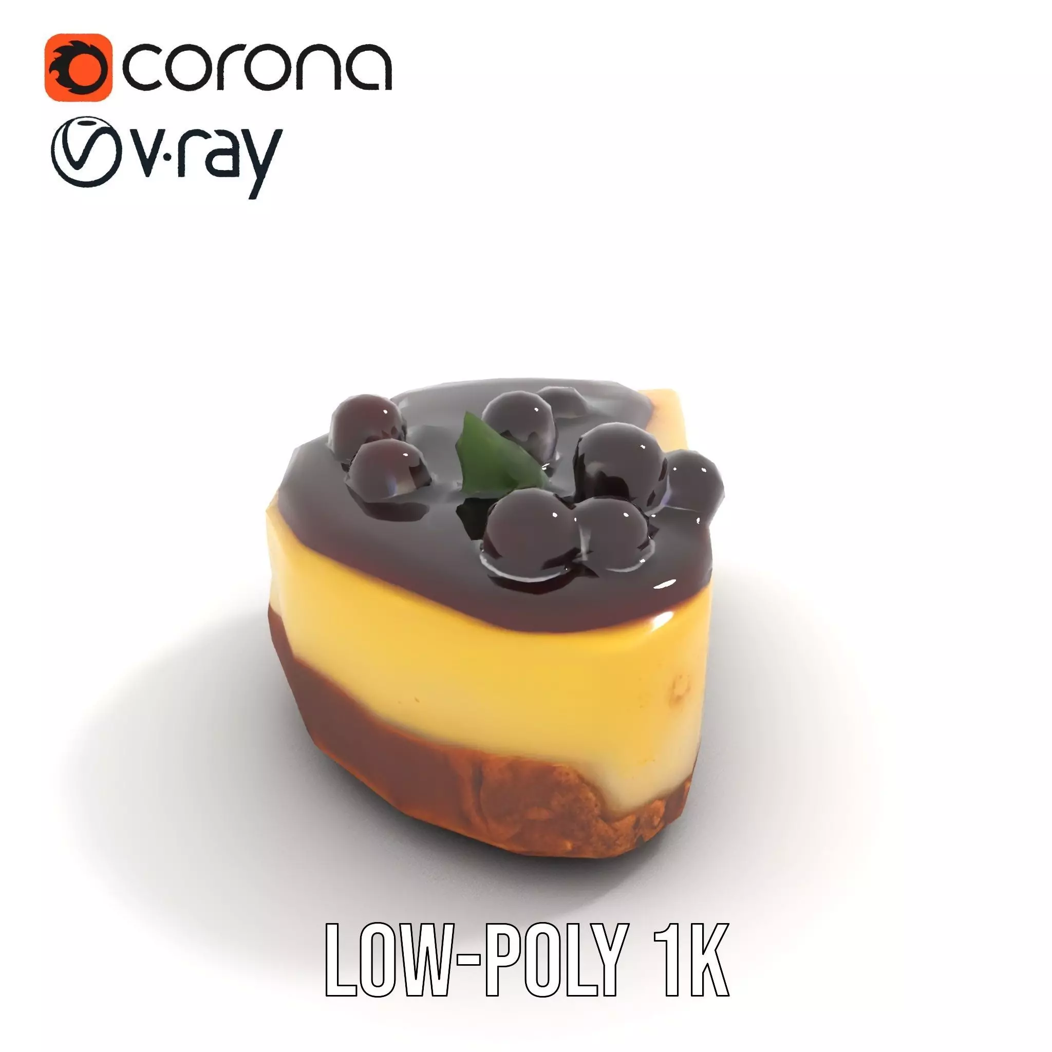 Cherry Cheesecake Dessert model pack Low-poly 3D model_17