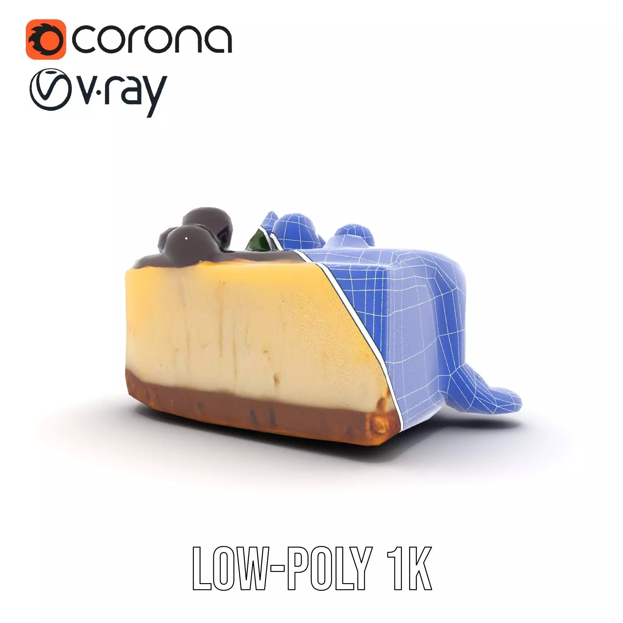 Cherry Cheesecake Dessert model pack Low-poly 3D model_26