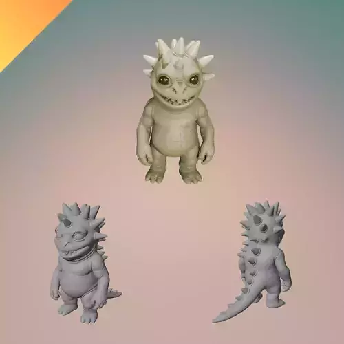 Baby Spiked Dinosaur STL OBJ GLB 3D Printable Cute Monster 3D print model
