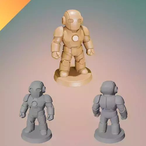 Ironman from Marvel Game Pawn STL OBJ and GLB 3D Print Model
