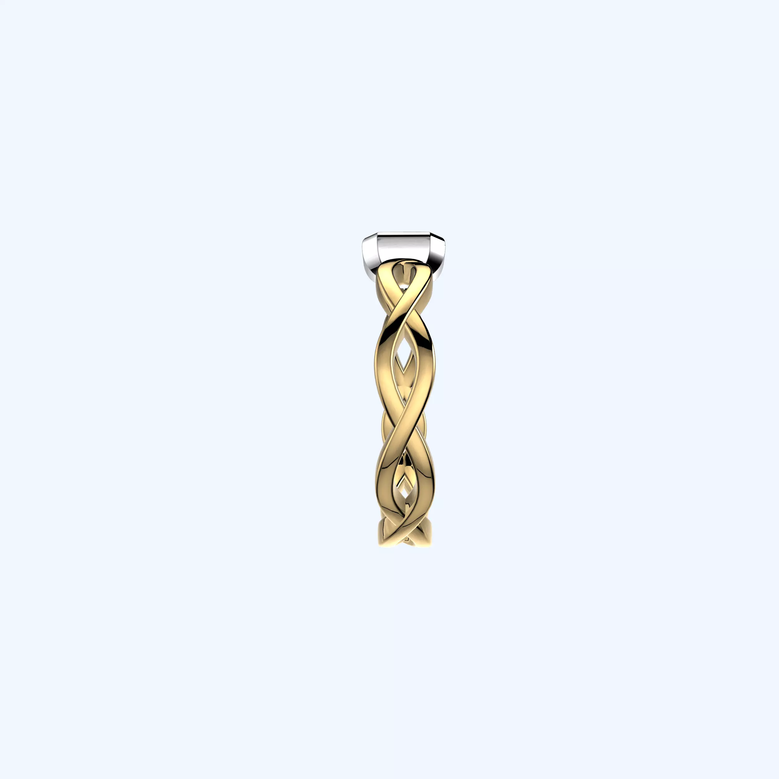 Emerald Cut Weaves Ring 3D print model_3